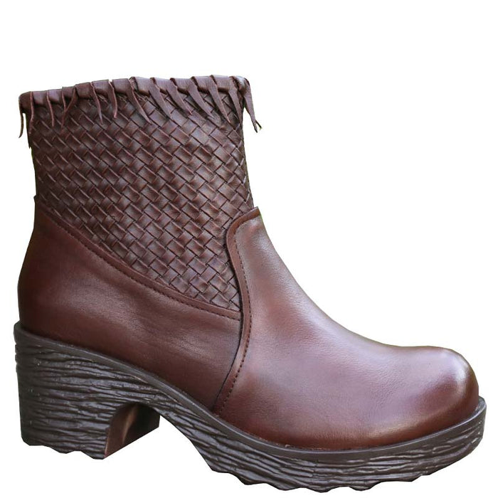 Botas negras de tacón grueso para mujer hechas a mano