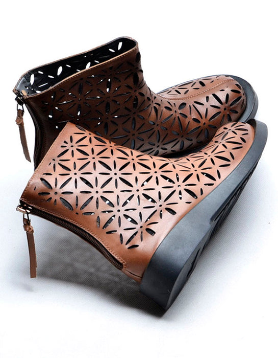 Handmade Women's Leather Breathable Summer Boots April Trend 2020 95.00