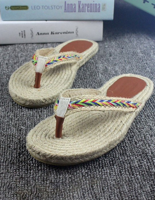 Handmade Woven Flip Flops Beach Summer Slippers