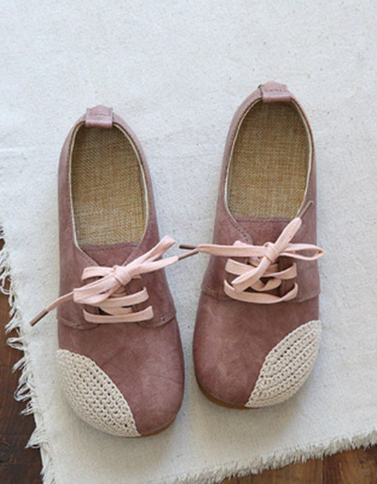 Handmade Woven Lace Up Leather Flats May Shoes Collection 49.99
