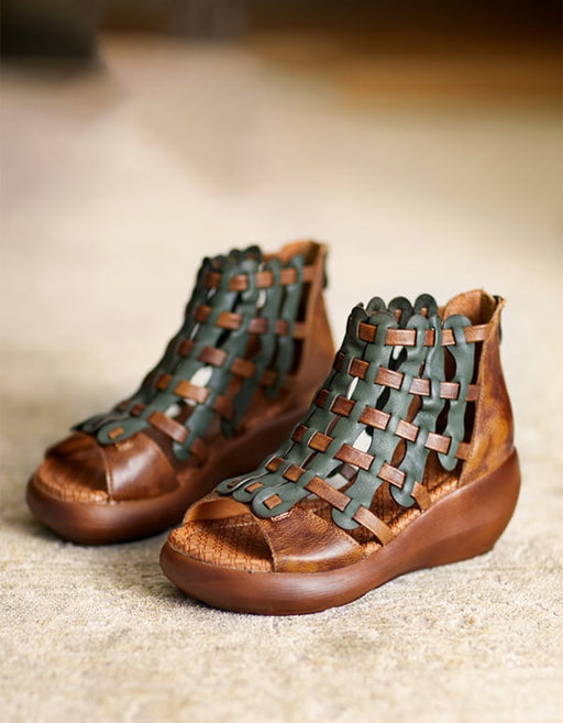 Handmade Woven Retro Leather Sandals May Shoes Collection 2021 86.60