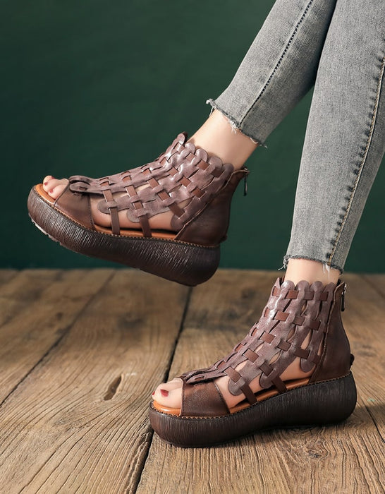 Handmade Woven Retro Leather Summer Sandals July New Arrivals 2020 78.77