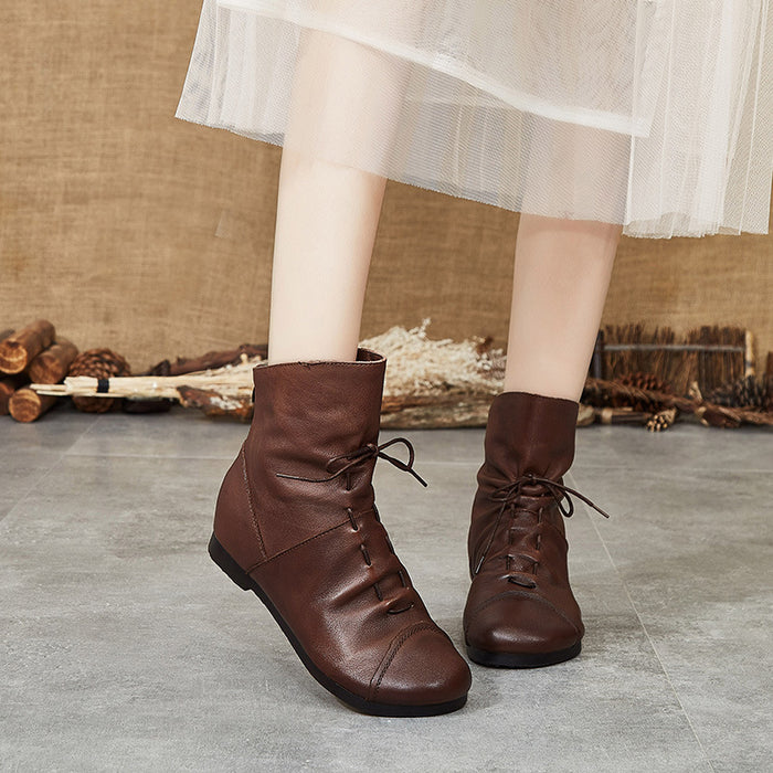 Handmade Ankle Autumn Retro Women Casual Ankle Boots