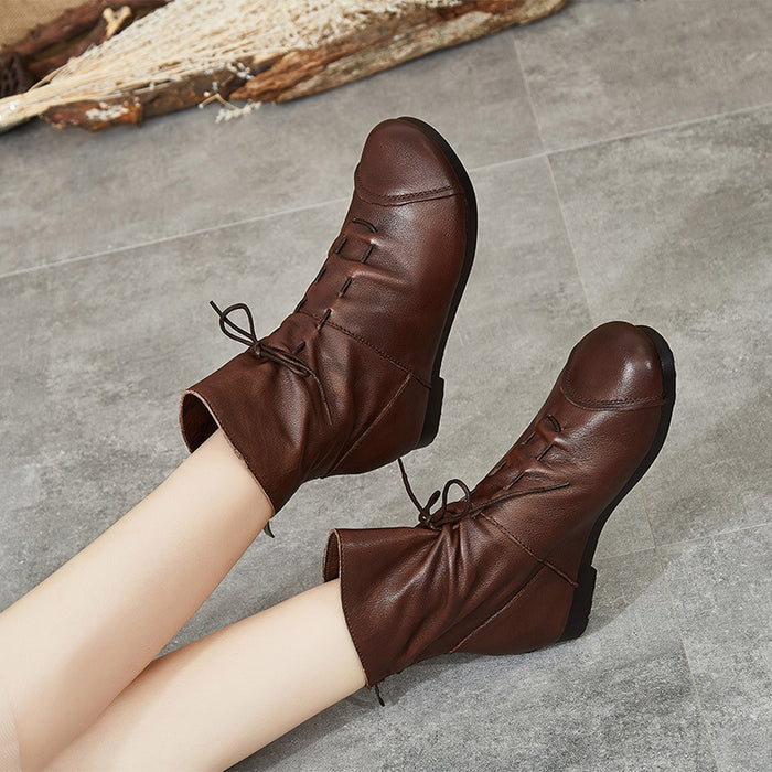 Handmade Ankle Autumn Retro Women Casual Ankle Boots