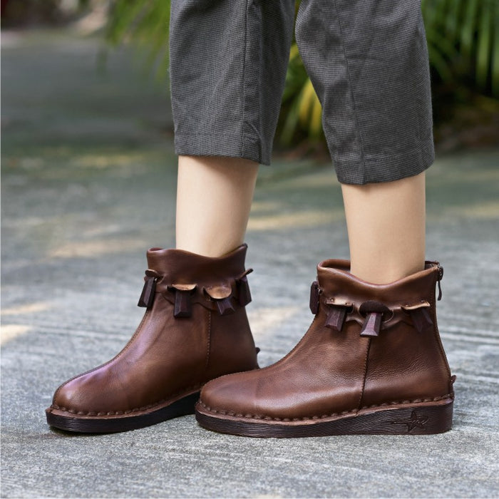 Handmade Comfortable Leather Women's Retro Boots