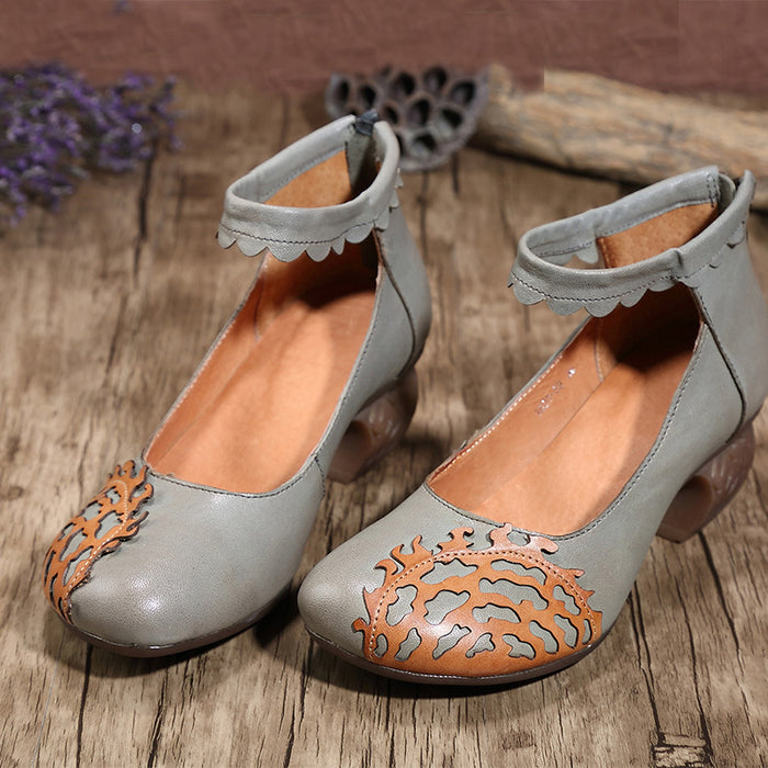 Handmade Heel Vintage Women Chunky Shoes | Gift Shoes Jan New 2020 88.00