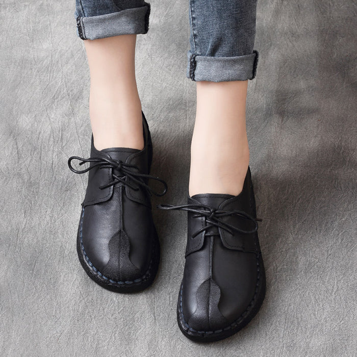 Zapatos retro con cordones para mujer hechos a mano