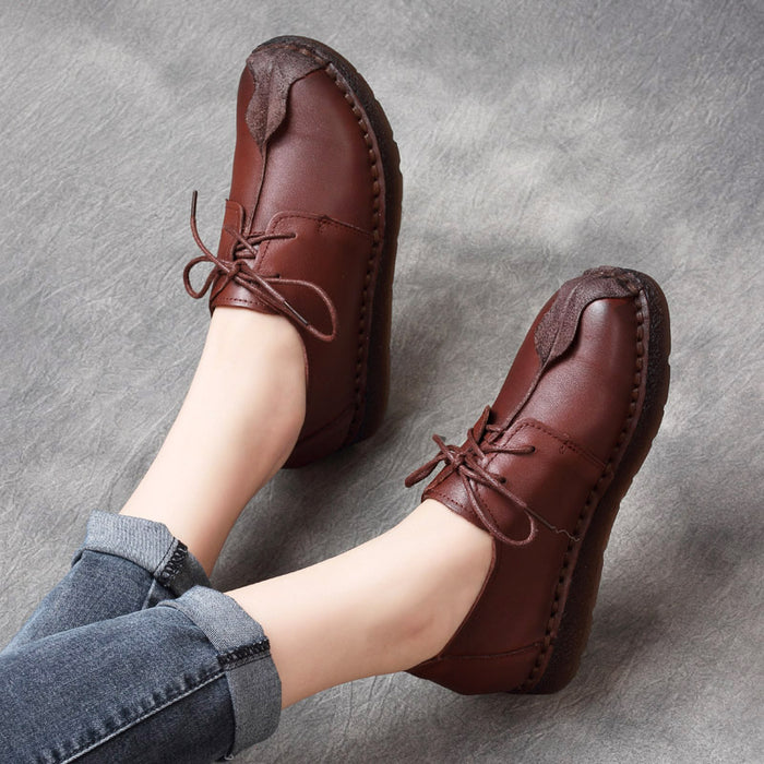 Zapatos retro con cordones para mujer hechos a mano