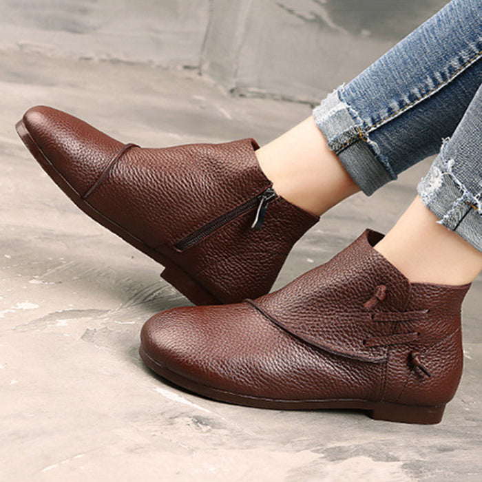 Handmade Leather Retro Casual Soft Bottom Ankle Boots | Gift Shoes