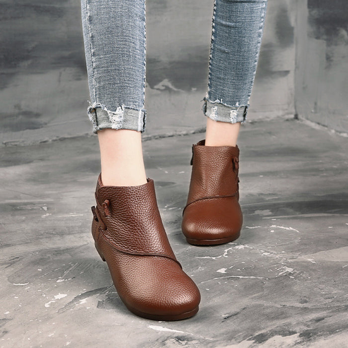 Handmade Leather Retro Casual Soft Bottom Ankle Boots | Gift Shoes