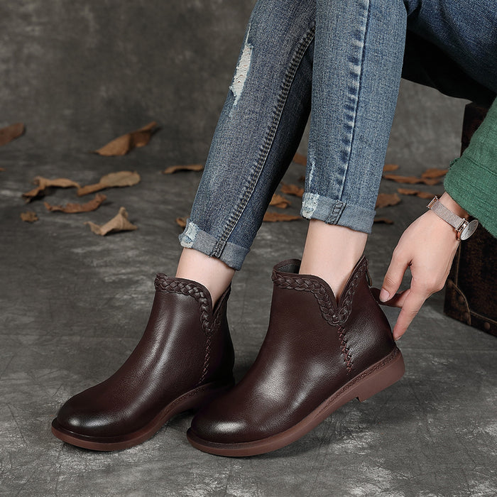 ladies short dress boots Handmade Velvet Women Short Boots