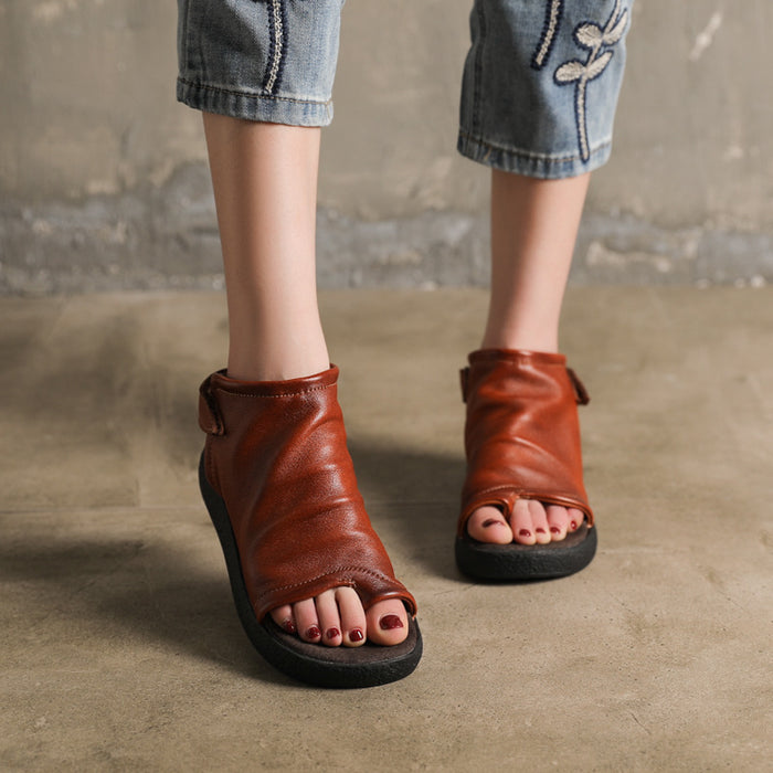 Summer Slingback Handmade Retro Flat Sandals December New 2019 76.00