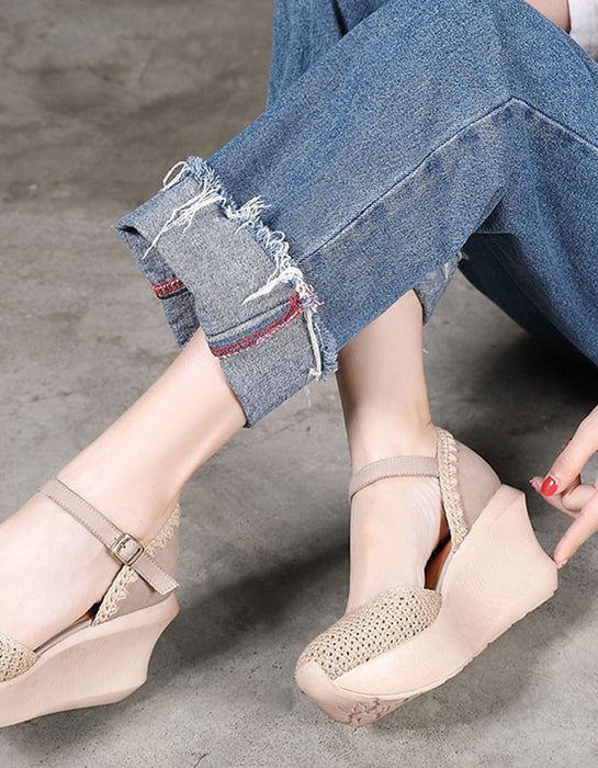 Handmade knitted Elegant Ankle Strap Sandals — Obiono