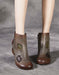 Leather Patch Retro Round Head Chunky Boots Oct Shoes Collection 2022 122.00