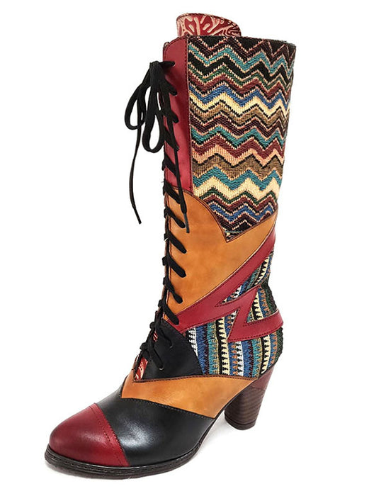 Ethnic Bohemian High Tube Handmade Boots 36-41