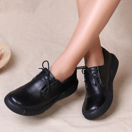 Lace-Up Big Size Women's Shoes Black