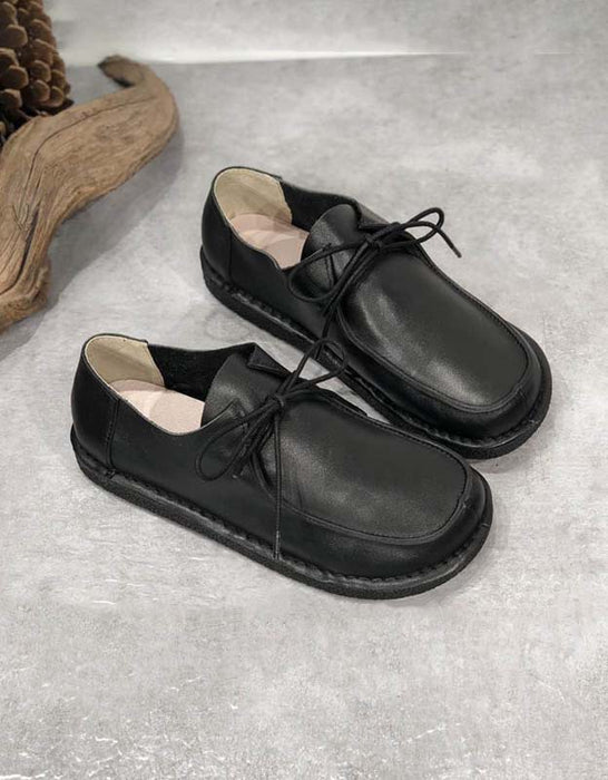 Lace-up Comfortable Soft Leather Retro Flat Shoes Oct Shoes Collection 2022 78.44