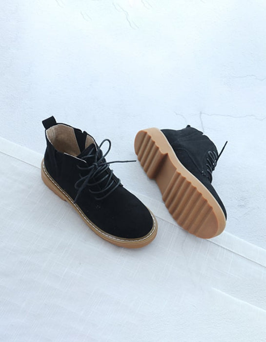 Women Ankle Boots Flat Fashion Suede Lace-Up Martin Obiono Women Ankle Boots Flat Fashion Suede Lace-Up Martin Obiono