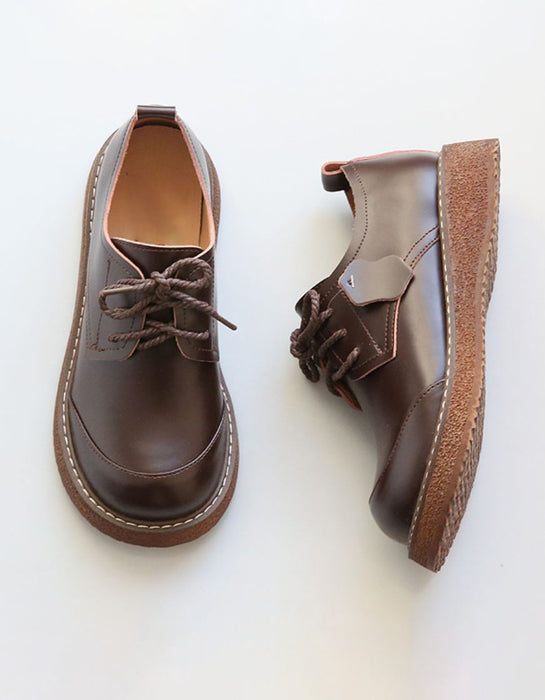 Lace-up Wide Toe Box Platform Shoes Spring — Obiono