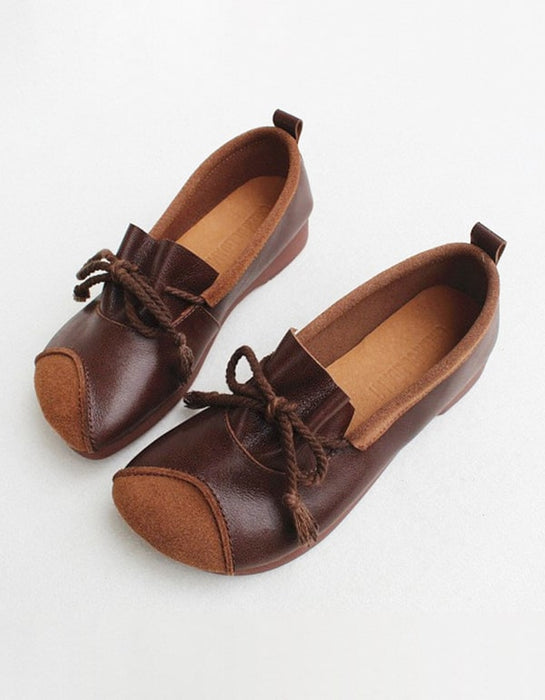 Lace Up Soft Handmade Leather Shoes Women's Flats Sep New Trends 2020 69.00