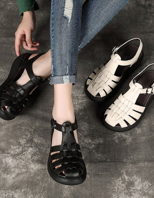 Leather Retro Roman Woven Sandals April Trend 2020 84.00