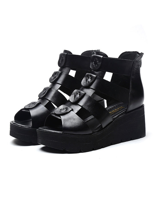 Fish Toe Roman Leather Platform Sandals May Shoes Collection 68.70