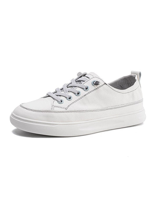 Casual Leather Sneakers For Women White
