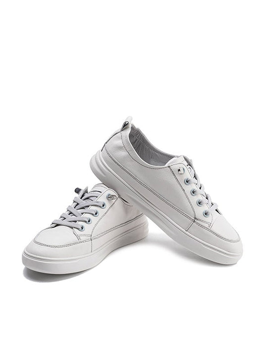Casual Leather Sneakers For Women White