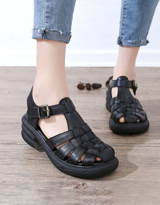 Leather Woven Close Toe Sandals Slingback April Shoes Collection 2023 98.90