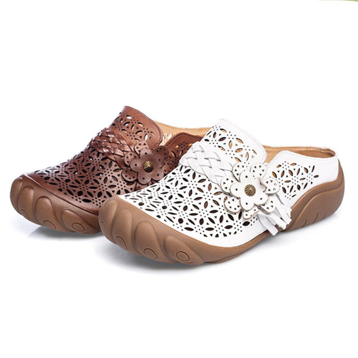 Leather Casual Flat Women's Shoes Sandals | Gift Shoes