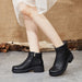 black chunky boots, handmade shoes