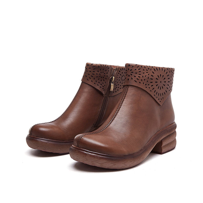 Leather Retro Handmade Short Boots | Gift Shoes