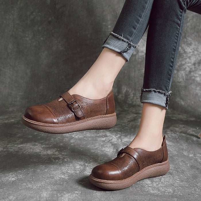 Leather Handmade Retro Flat Shoes | Gift Shoes