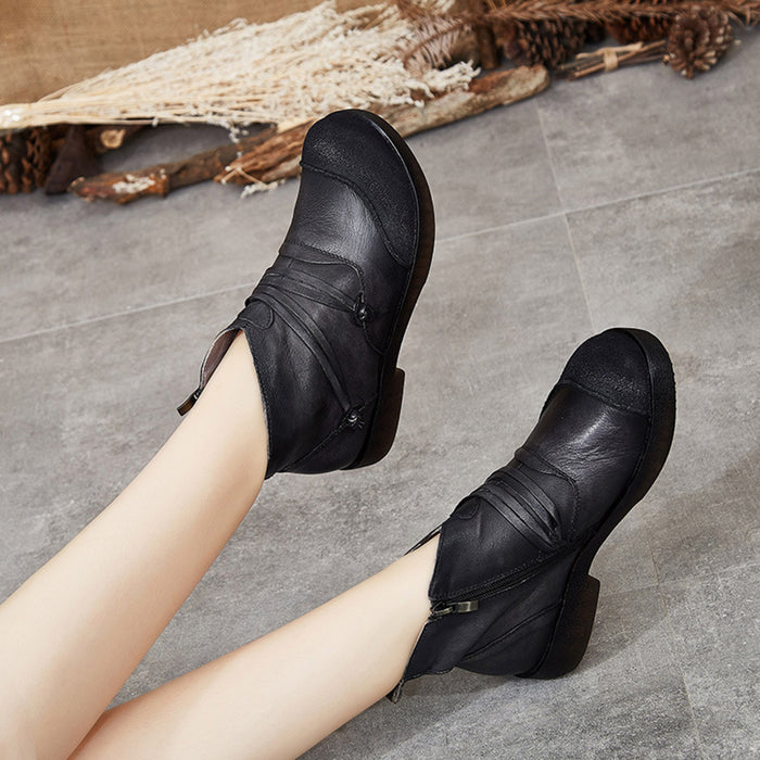 Leather Handmade Retro Short Boots | Gift Shoes