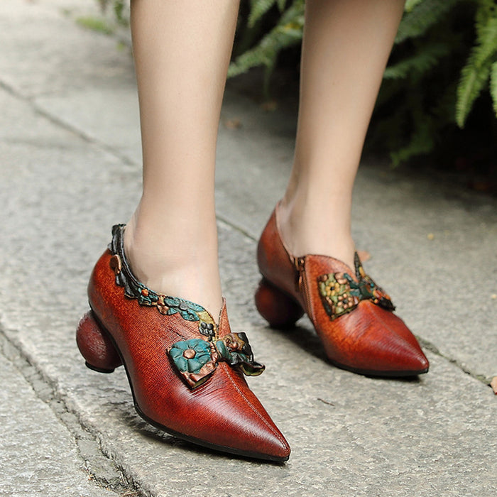 Leather Retro Fashion Women's Shoes | Gift Shoes