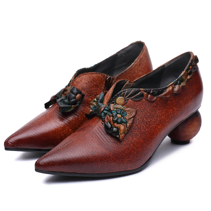 Leather Retro Fashion Women's Shoes | Gift Shoes