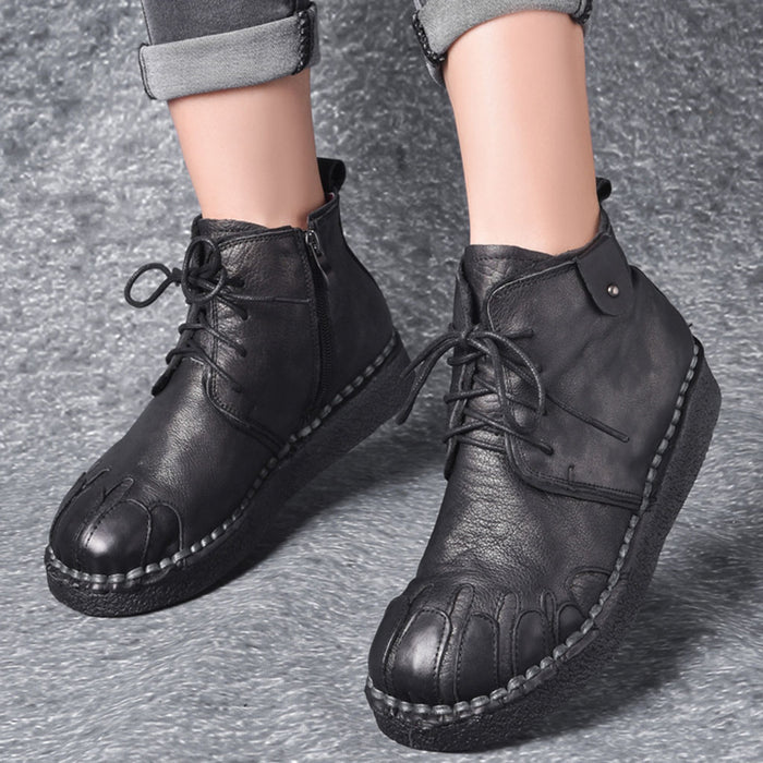 Leather Retro Handmade Short Boots 35-43
