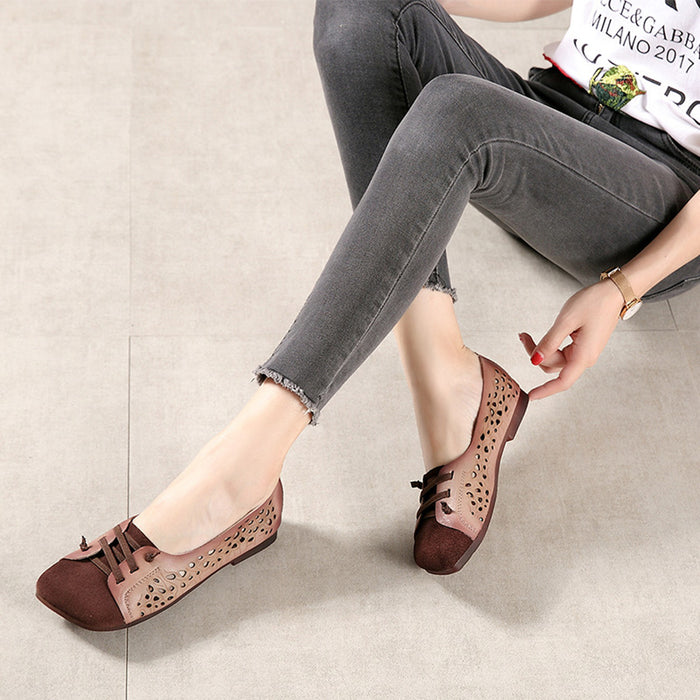 Leather Retro Strap Women's Flats | Gift Shoes