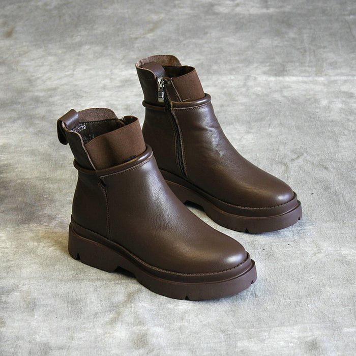 Leather Thick-Bottomed Platform Boots | Gift Shoes December New 2019 85.00