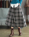 Loose Casual Plaid Cotton Skirt Accessories 45.00