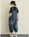 Loose Stitching Loose Denim Overalls Jumpsuits Bottoms 56.50