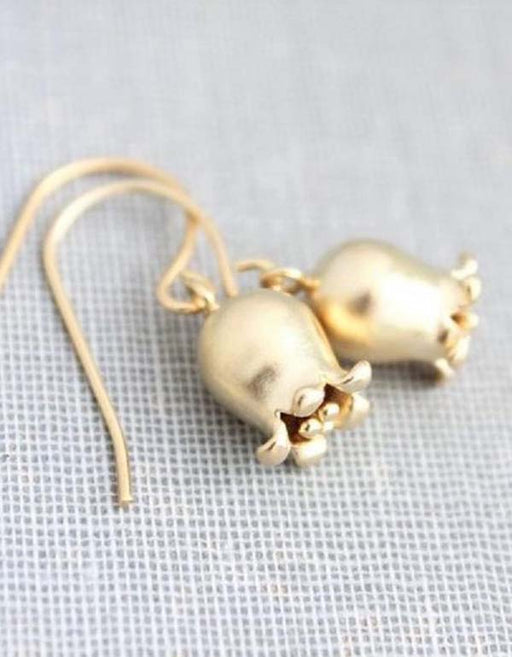 Matte Gold Bell Flower Earrings Accessories 29.90