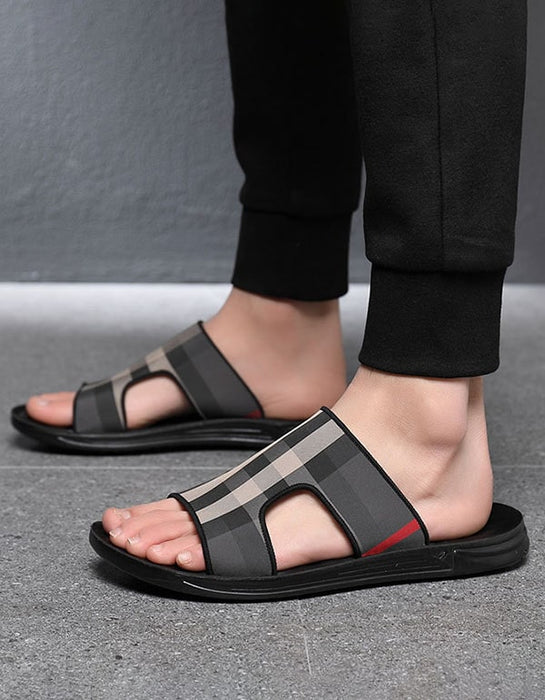Men's Summer Plaid Slippers