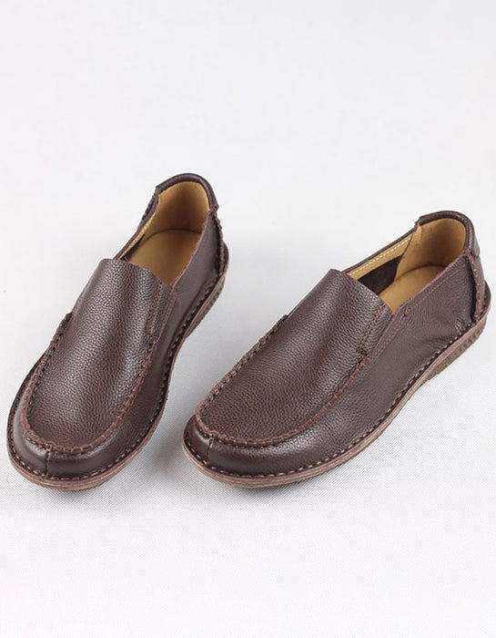 Men's Soft Cowhide Handmade Retro Leather Flats