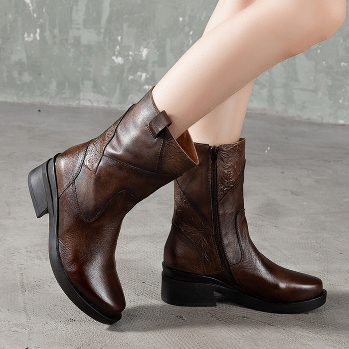 Mid-Heeled Thick Heels Casual Retro boots | Gift Shoes