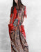 Mid-sleeve Loose Cross-body Vintage Silk Long Dress Accessories 135.00