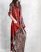 Mid-sleeve Loose Cross-body Vintage Silk Long Dress Accessories 135.00