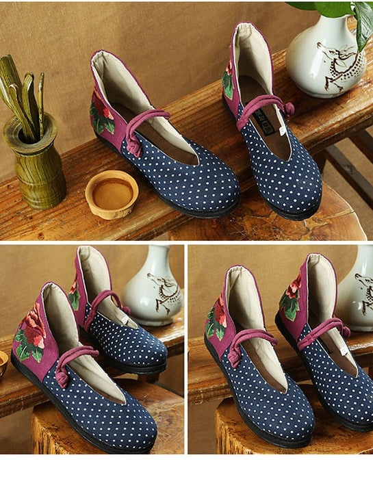 National Style Handmade Embroidered Women's Shoes