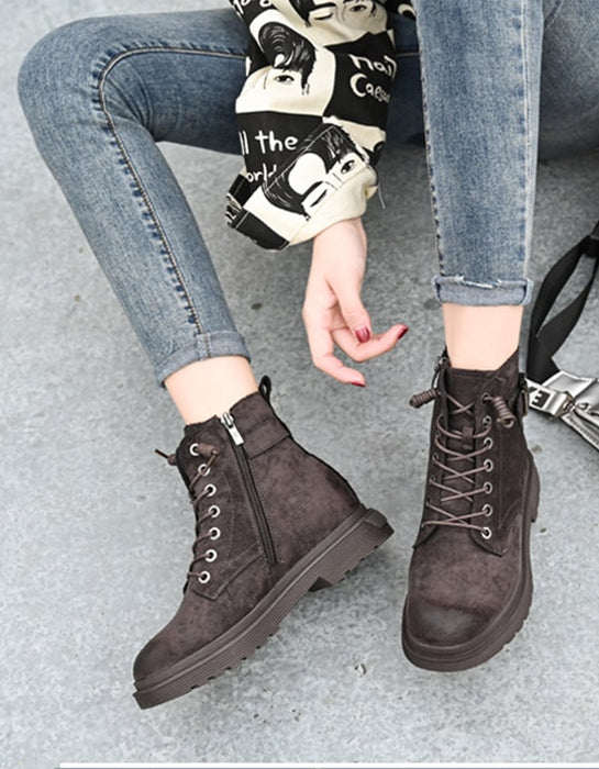 New Autumn Thick Heel Suede Short Boots