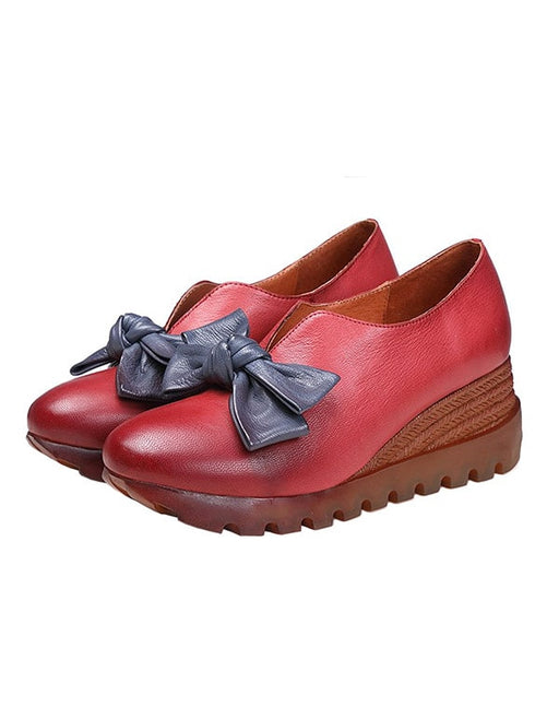 New Bowknot Elegant Vintage Wedge Shoes Feb New Trends 2021 98.00